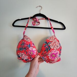 36DD Shade & Shore Floral Coral Bikini Top